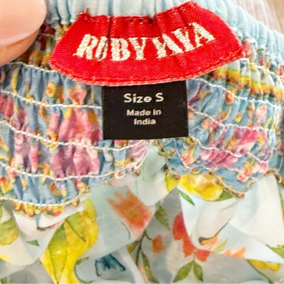 Ruby Yaya Botanica Bellagio Embroidered Bell Sleeves Off The Shoulders Blouse S - Picture 8 of 10